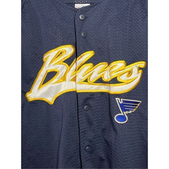 Vintage 90s NHL St. Louis Blues Turek Baseball Jersey - Picture 2 of 5